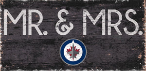 Winnipeg Jets Mr. & Mrs. Wood Sign - 6"x12"