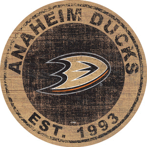 Anaheim Ducks Heritage Logo Wood Sign