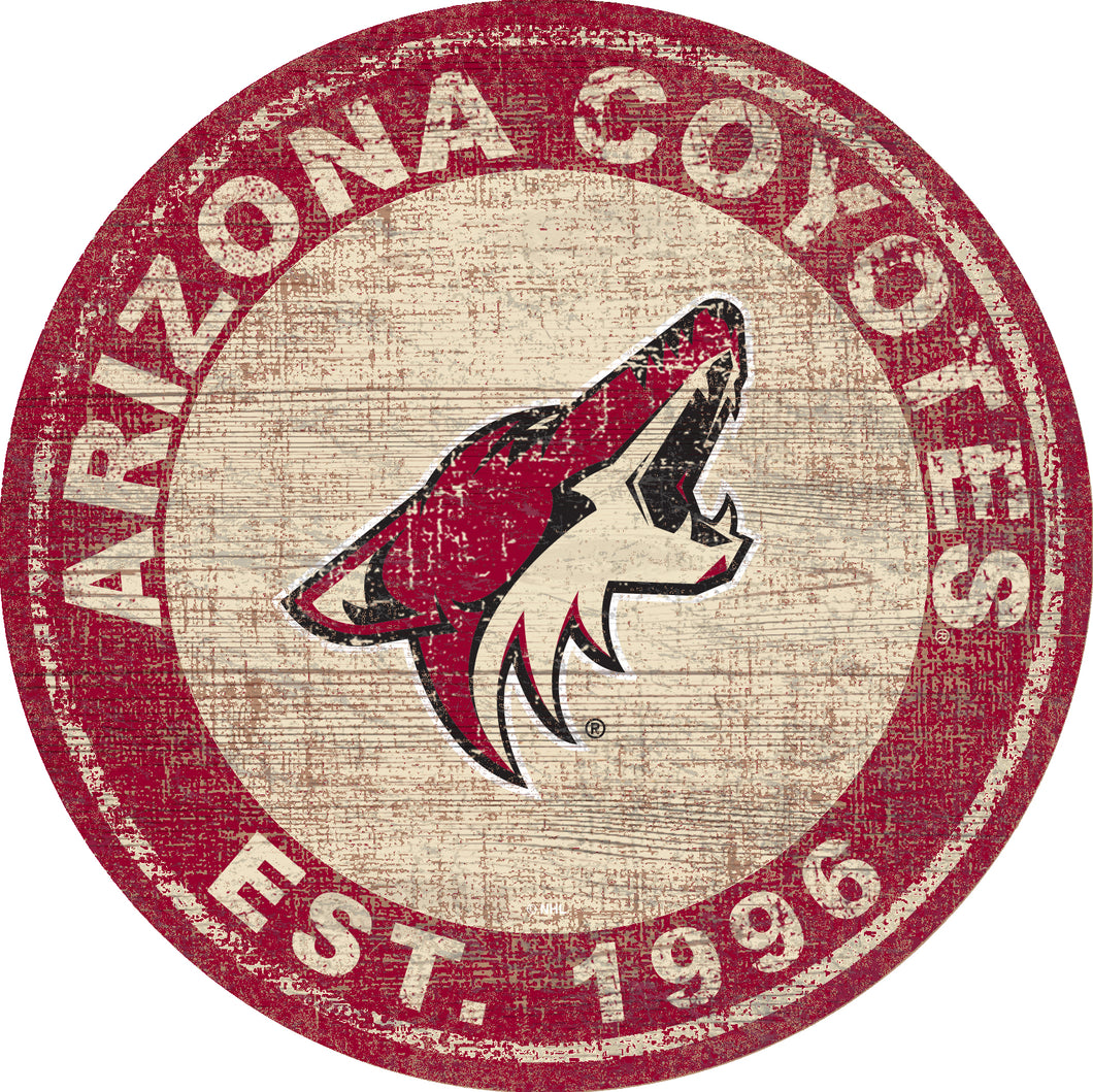 Arizona Coyotes Heritage Logo Wood Sign - 24