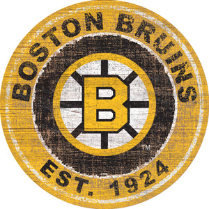 Boston Bruins Heritage Logo Wood Sign - 24"
