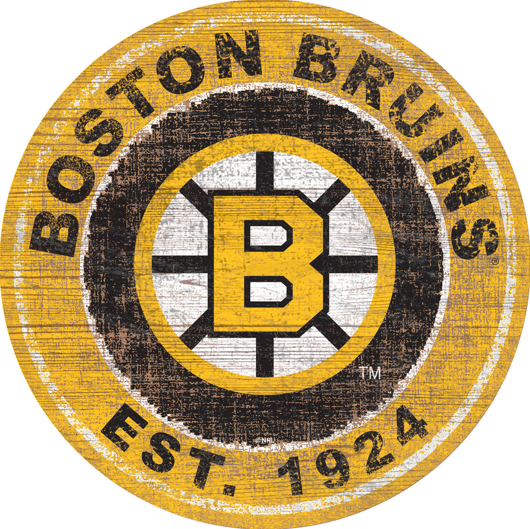Boston Bruins Heritage Logo Wood Sign - 24