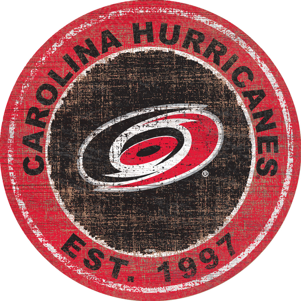 Carolina Hurricanes Heritage Logo Wood Sign 24" Sports Fanz