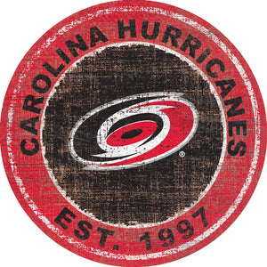 Carolina Hurricanes Heritage Logo Wood Sign - 24"