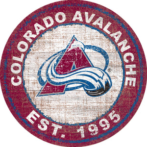 Colorado Avalanche Heritage Logo Wood Sign - 24"