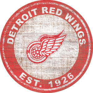 Detroit Red Wings Heritage Logo Wood Sign - 24"