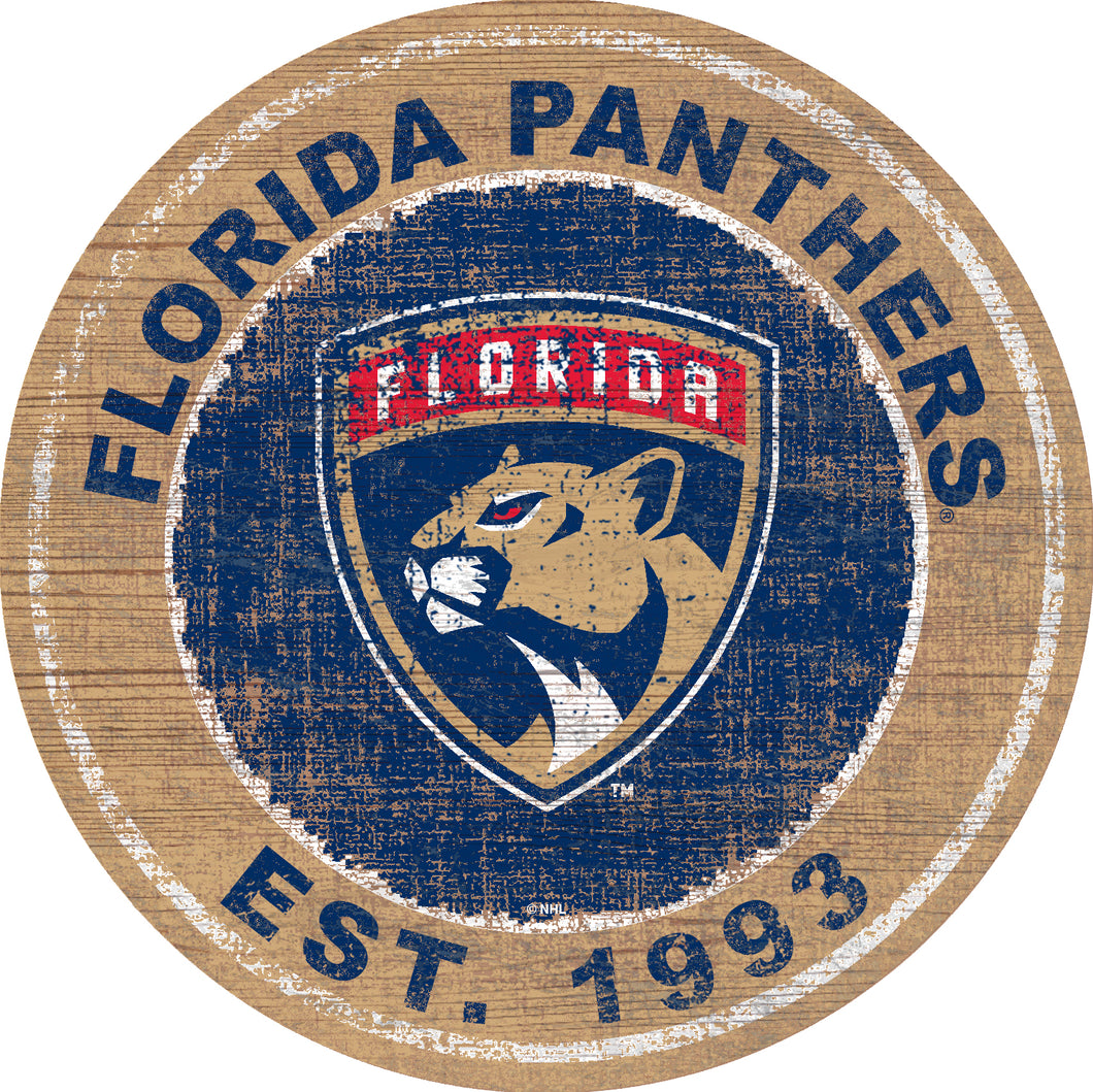 Florida Panthers Heritage Logo Wood Sign - 24