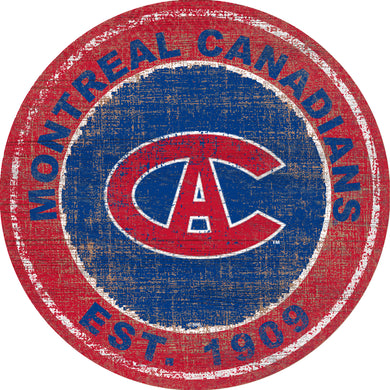 Montreal Canadiens Heritage Logo Wood Sign - 24