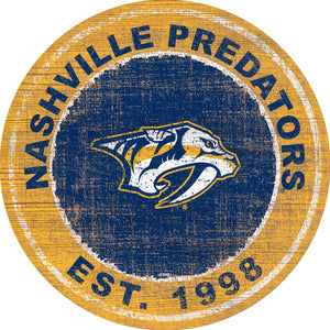 Nashville Predators Heritage Logo Wood Sign - 24"