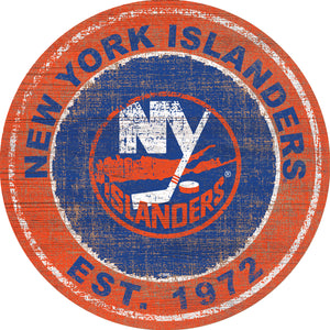 New York Islanders Heritage Logo Wood Sign - 24"