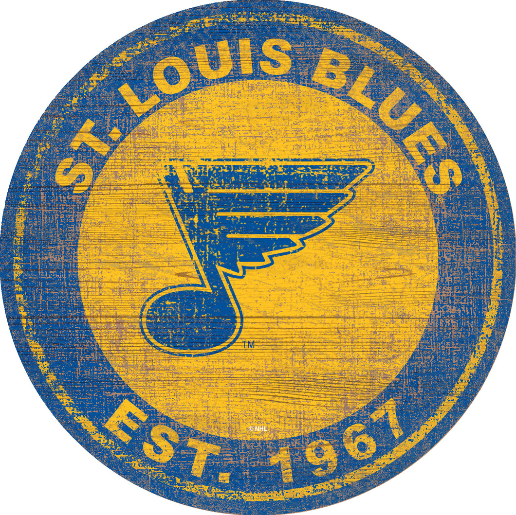 St. Louis Blues 6 x 24 Wood Fan Wall Sign