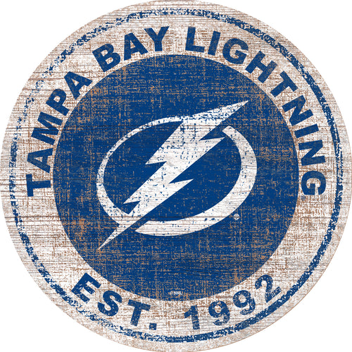 Tampa Bay Lightning Heritage Logo Wood Sign - 24