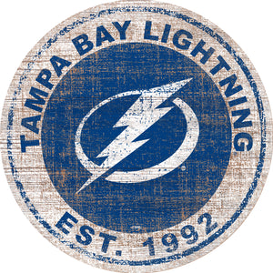 Tampa Bay Lightning Heritage Logo Wood Sign - 24"