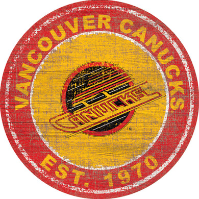 Vancouver Canucks Heritage Logo Wood Sign - 24