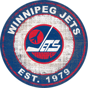 Winnipeg Jets Heritage Logo Wood Sign - 24"