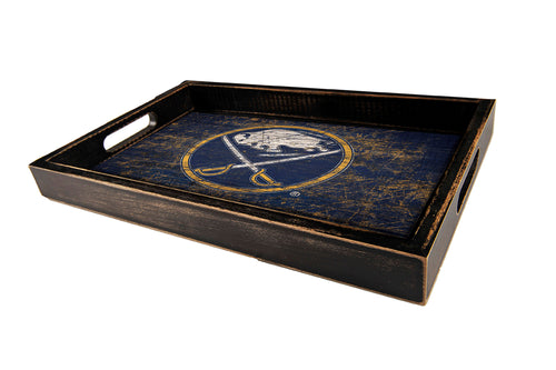 Buffalo Sabres Distressed Team Color Wood Tray