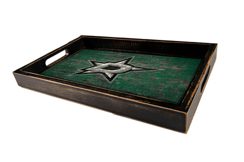 Dallas Stars Distressed Team Color Wood Tray