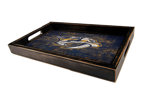 Nashville Predators Distressed Team Color Wood Tray