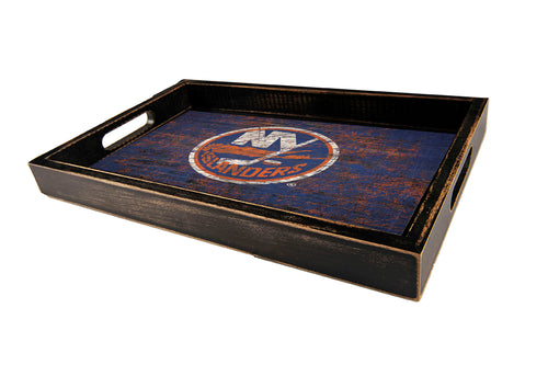 New York Islanders Distressed Team Color Wood Tray