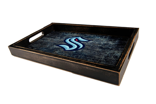 Seattle Kraken Distressed Team Color Wood Tray