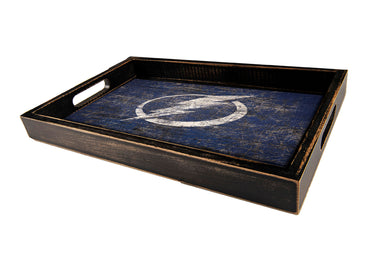 Tampa Bay Lightning Distressed Team Color Wood Tray