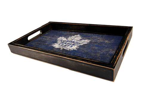 Toronto Maple Leafs Distressed Team Color Wood Tray