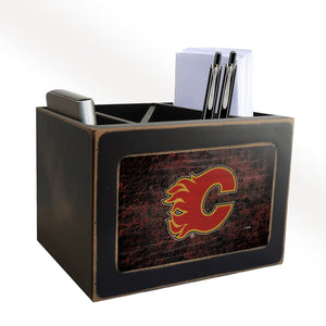 Calgary Flames Distressed Desktop Organizer