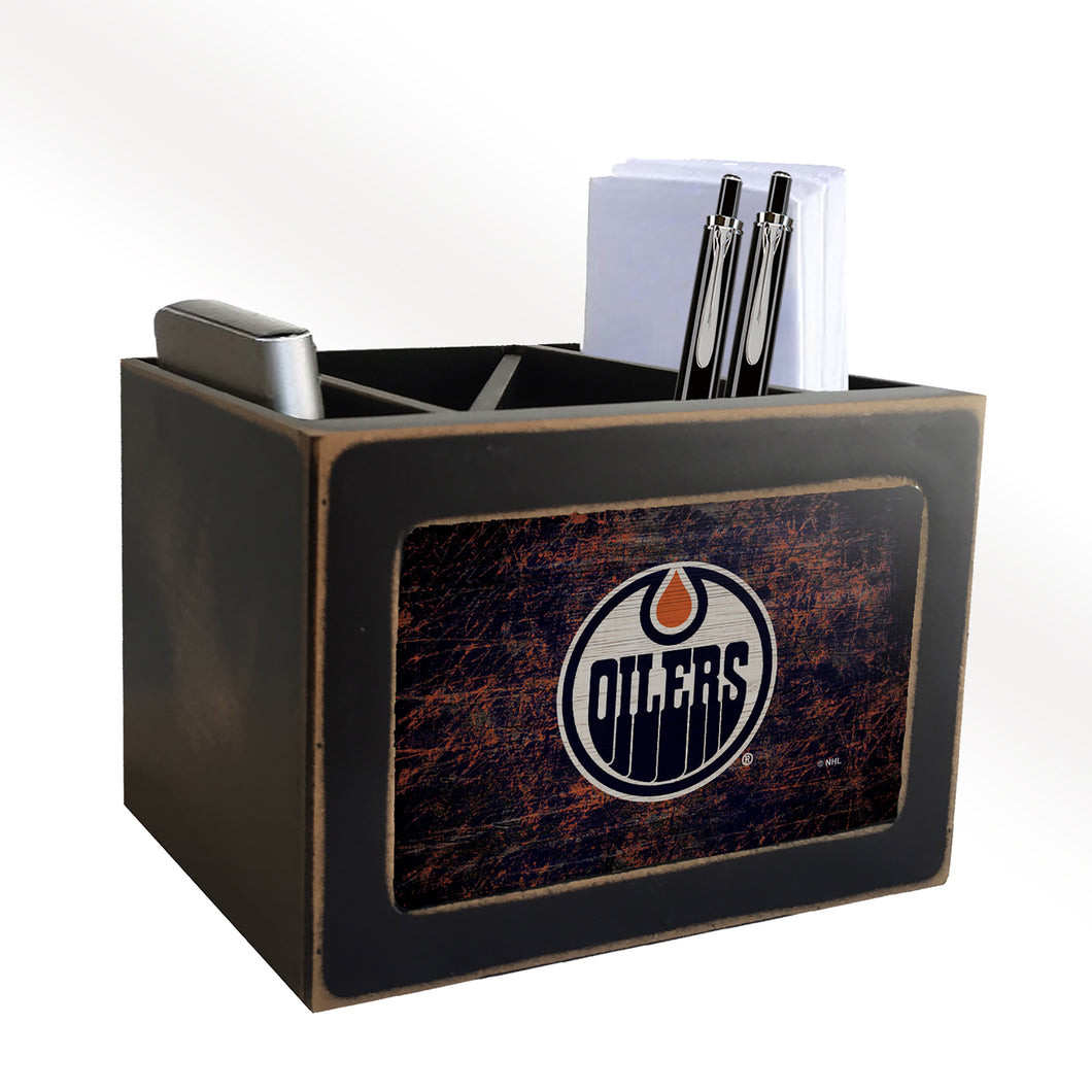 Edmonton Oilers Distressed Desktop Organizer