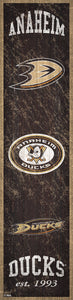 Anaheim Ducks Heritage Banner Wood Sign - 6"x24"