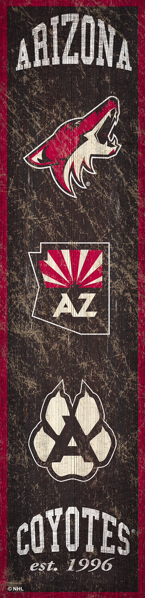 Arizona Coyotes Heritage Banner Wood Sign - 6