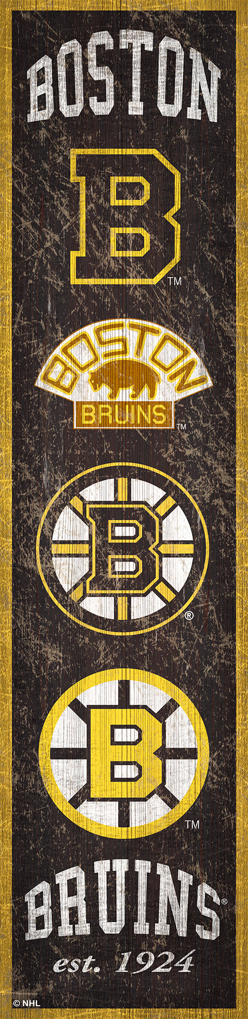 Boston Bruins Heritage Banner Wood Sign - 6