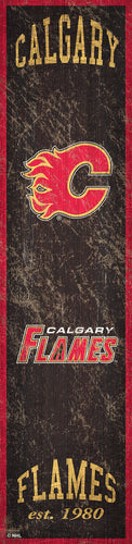 Calgary Flames Heritage Banner Wood Sign - 6