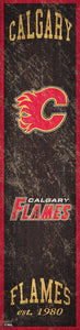 Calgary Flames Heritage Banner Wood Sign - 6"x24"