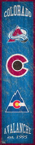 Colorado Avalanche Heritage Banner Wood Sign - 6"x24"
