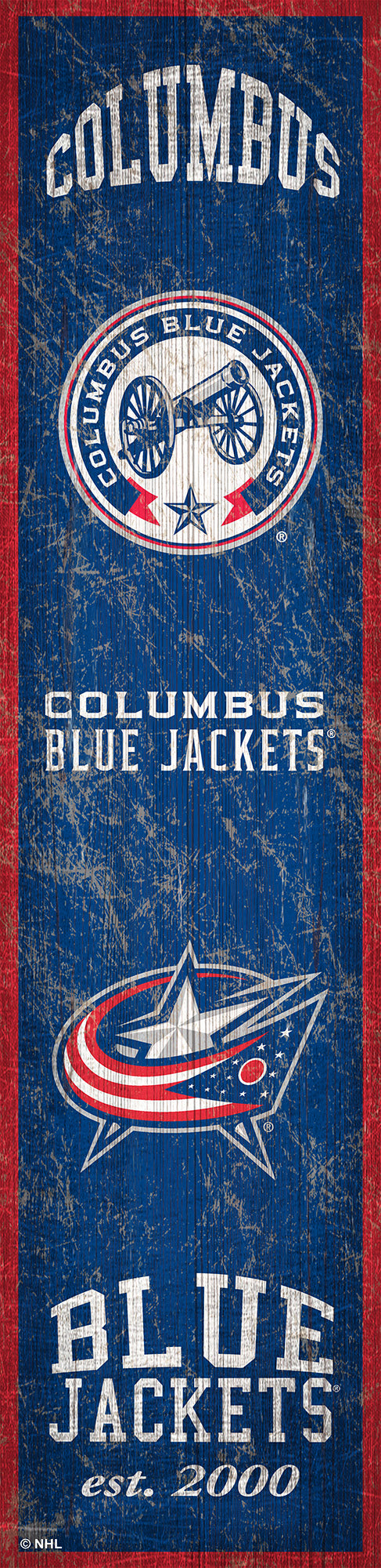 Columbus Blue Jackets Heritage Banner Wood Sign - 6