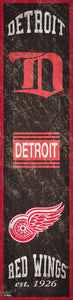 Detroit Red Wings Heritage Banner Wood Sign - 6"x24"