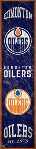 Edmonton Oilers Heritage Banner Wood Sign - 6"x24"
