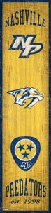 Nashville Predators Heritage Banner Wood Sign - 6"x24"