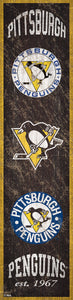 Pittsburgh Penguins Heritage Banner Wood Sign - 6"x24"