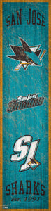 San Jose Sharks Heritage Banner Wood Sign - 6"x24"