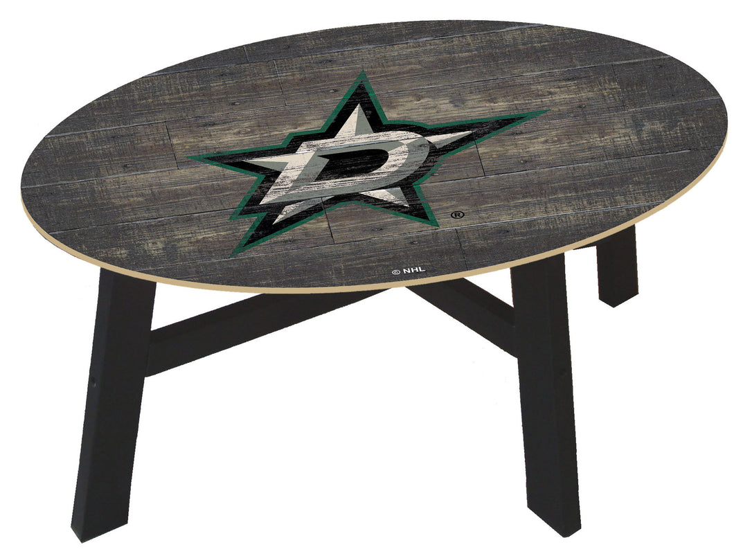 Dallas Stars Distressed Wood Coffee Table