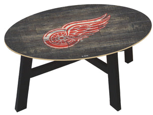 Detroit Red Wings Distressed Wood Coffee Table