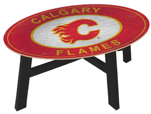Calgary Flames Heritage Logo Wood Coffee Table