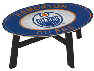 Edmonton Oilers Heritage Logo Wood Coffee Table