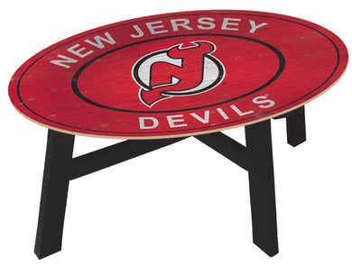 New Jersey Devils Heritage Logo Wood Coffee Table