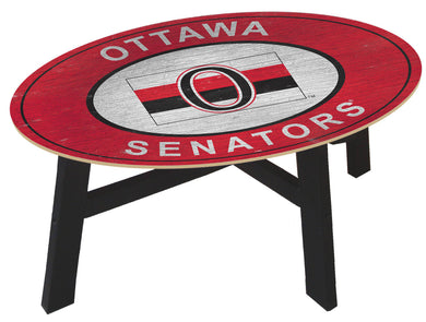 Ottawa Senators Heritage Logo Wood Coffee Table