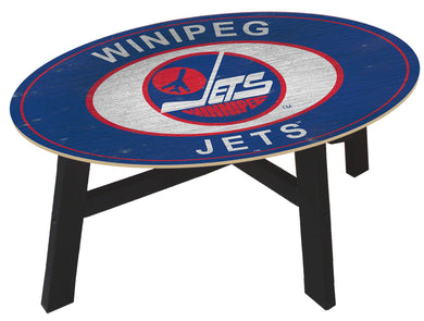 Winnipeg Jets Heritage Logo Wood Coffee Table