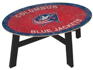 Columbus Blue Jackets Team Color Wood Coffee Table