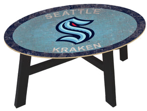 Seattle Kraken Distressed Wood Coffee Table