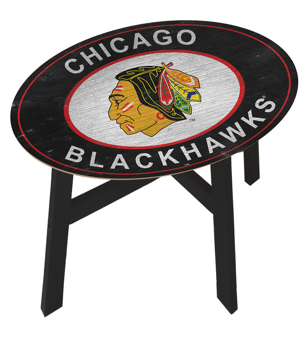 Chicago Blackhawks Heritage Logo Wood Side Table