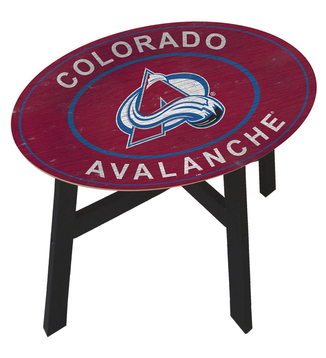 Colorado Avalanche Heritage Logo Wood Side Table